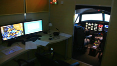 Symulator nieruchomy (Widok od wewnątrz na część dla instruktora)